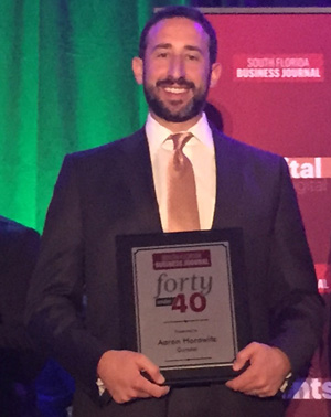 AJ Horowitz on stage at 2017 SFBJ 40/40 awards